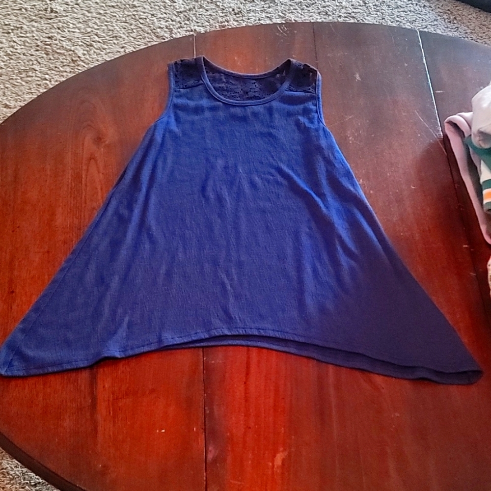 Blue Lace Tank Top
